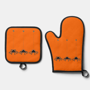 Lustiges Halloween Ofenhandschuh & Topflappen-Set