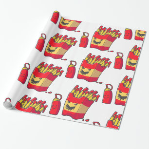 lustiges Halloween-Pommes-Monster Geschenkpapier