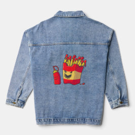 lustiges Halloween-Pommes-Monster Jeansjacke