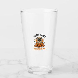 Lustiges Halloween Pug Vergiss Candy-Shirt-Design_ Glas