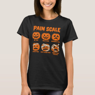 Lustiges Halloween-Schmerzbewertung Kürbis T-Shirt