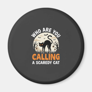 Lustiges Halloween schwarze Katze Angsthase Vektor Magnet