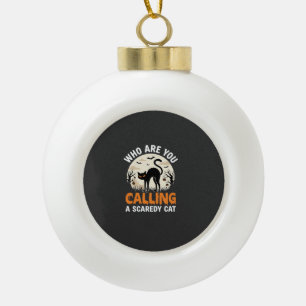 Lustiges Halloween-Schwarze-Katze-Angstkatze-Vekto Keramik Kugel-Ornament