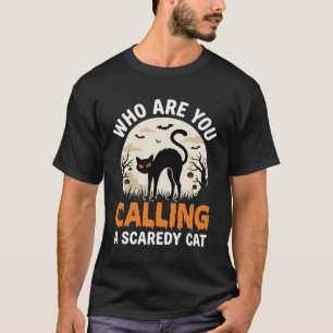 Lustiges Halloween-Schwarze-Katze-Angstkatze-Vekto T-Shirt
