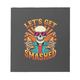 Lustiges Halloween-Skelett-Bier-Zerbrochen-Design_ Notizblock