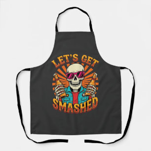 Lustiges Halloween-Skelett-Bier-Zerbrochen-Design_ Schürze