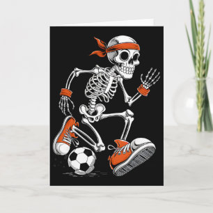 Lustiges Halloween-Skelett-Fußballkostüm  Karte