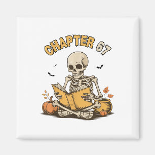 Lustiges Halloween-Skelett liest Buch 67 Memes _1  Magnet