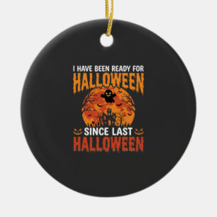 Lustiges Halloween Spukhaus Geist Mond Design Keramik Ornament