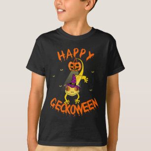 Lustiges Halloween Süßer Crested Eyelash Gecko Kür T-Shirt