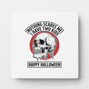 Lustiges Halloween Zwei Kinder Totenkopf-Shirt-Des Fotoplatte