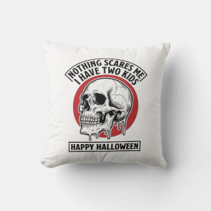 Lustiges Halloween Zwei Kinder Totenkopf-Shirt-Des Kissen