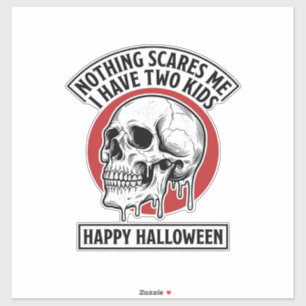 Lustiges Halloween Zwei Kinder Totenkopf T-Shirt D Aufkleber