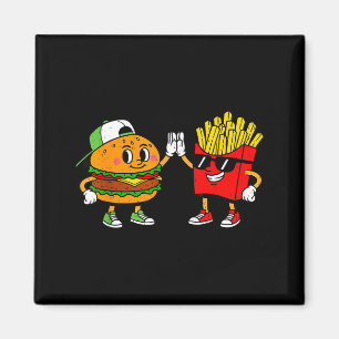 Lustiges Hamburger Pommes Frites Combo Snacks Fast Magnet