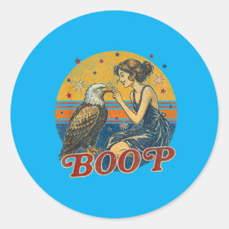 Lustiges Hand Boop Nase Mädchen Adler Lustig Patri Runder Aufkleber