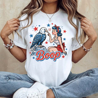 Lustiges Hand Boop Nase Mädchen Adler Lustig Patri T-Shirt