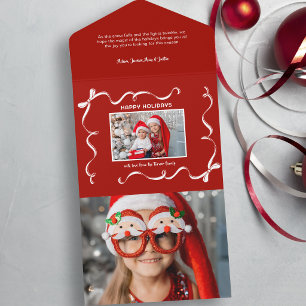 Lustiges handgezeichnetes Weihnachtsband-Foto auf All In One Einladung
