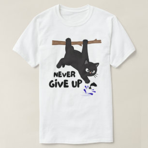 Lustiges Hängendes Katzen-Design T-Shirt
