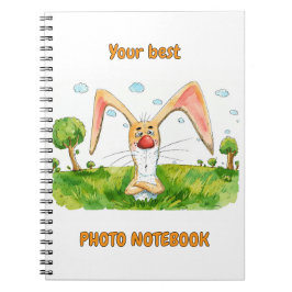 Lustiges Hasen-Foto-Notizbuch - Freches Kaninchen- Notizblock