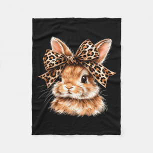 Lustiges Hasengesicht Brille Bandana Leopard Kanin Fleecedecke