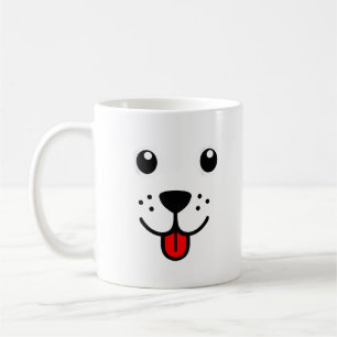Lustiges Haustier Hund Welpe Glückliches Emoticon  Kaffeetasse