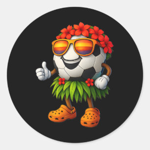 Lustiges Hawaii Fußball Ll Hawaiianischer Tropisch Runder Aufkleber