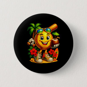 Lustiges Hawaii Softll Ll Hawaiianischer Tropische Button