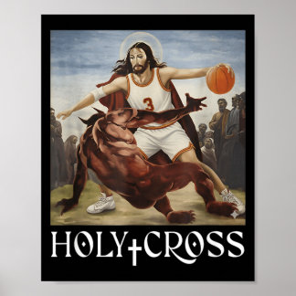Lustiges Heiliges Kreuz Jesus überquert Satan Basb Poster