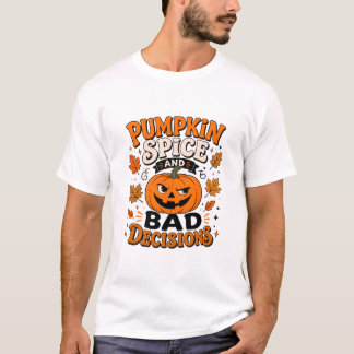 Lustiges Herbst-Halloween-PSL-Grafik-T-Shirt T-Shirt