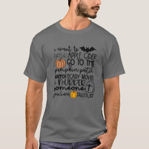 Lustiges Herbst-Zeug Apfelwein Kürbisfeld Hallowee T-Shirt