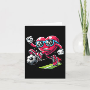Lustiges Herz spielt Fußball Liebhaber Jungen Kind Karte