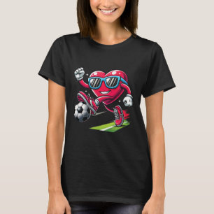 Lustiges Herz spielt Fußball Liebhaber Jungen Kind T-Shirt