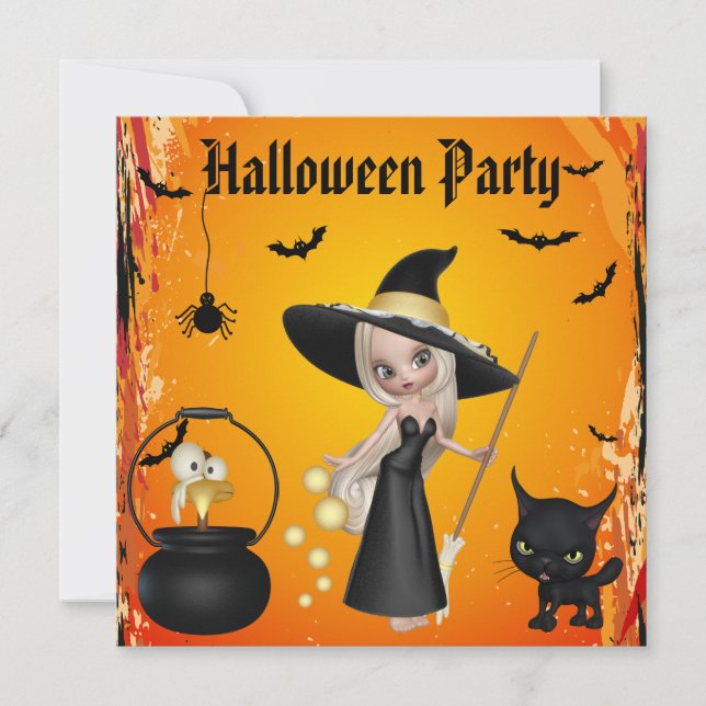 Lustiges Hexenbrew-Halloween-Party lädt ein Einladung (Vorderseite)