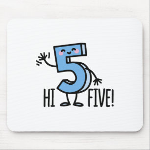Lustiges Hi Five! Hohes Hand-Hallo-Welle Nummer 5 Mousepad
