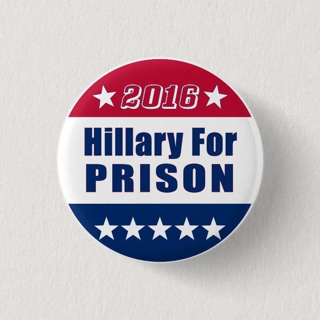 Lustiges | Hillary für Wahl 2016 des Gefängnis-| Button (Vorderseite)