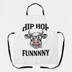 Lustiges Hip-Hop-Kuh Vintage-Gravur-Shirt-Design_1 Schürze