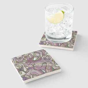 Lustiges Hip Purple Violett Schwarzes Mosaik-Art-M Steinuntersetzer