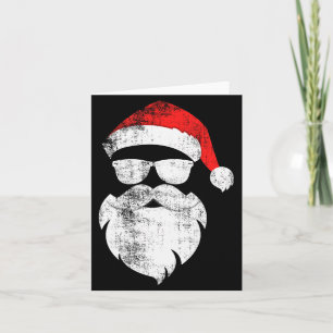 Lustiges Hipster-Weihnachtsmann-Gesicht mit Hut Ba Karte