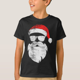 Lustiges Hipster-Weihnachtsmann-Gesicht mit Hut Ba T-Shirt