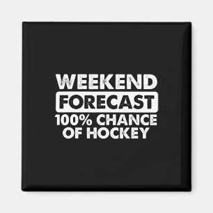 Lustiges Hockey-Design-Wochenendwetter für Hockeys Magnet