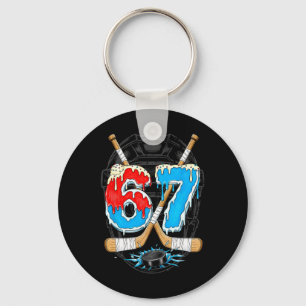 Lustiges Hockey-Eis 67 Schmelzendes Eis Gen Alpha Schlüsselanhänger