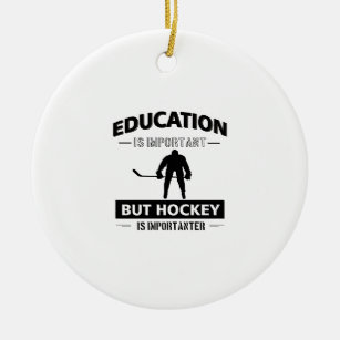 Lustiges Hockey Keramik Ornament