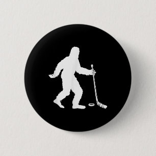 Lustiges Hockey-Sasquatch-Geschenk Bigfoot-Feld-Ei Button