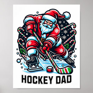 Lustiges Hockey-Vater-Weihnachten Und Sport Und Fe Poster