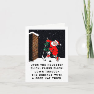 Lustiges Hockey-Weihnachten Feiertagskarte