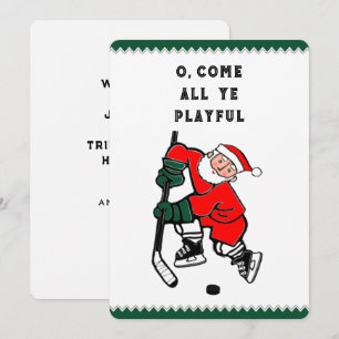 Lustiges Hockey-Weihnachten Feiertagskarte