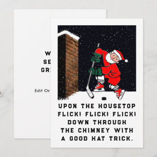 Lustiges Hockey-Weihnachten Feiertagskarte