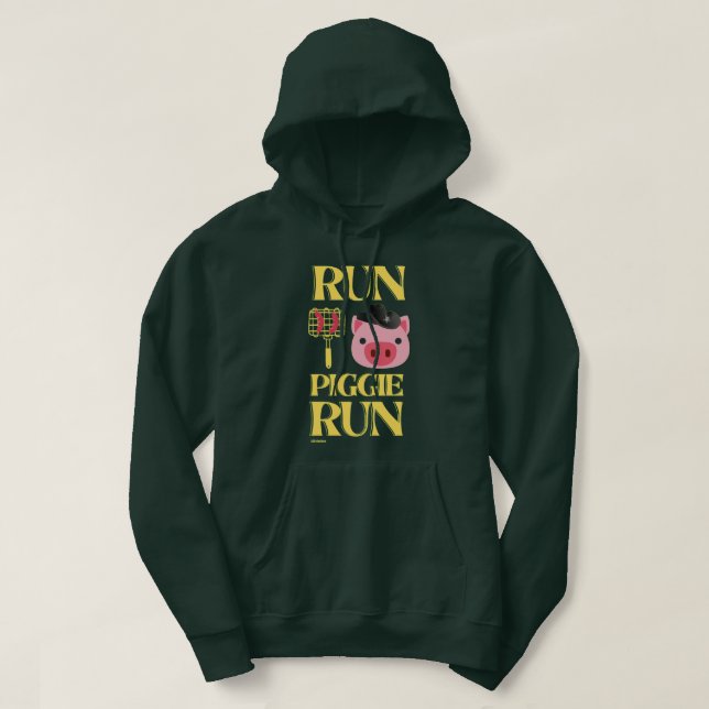 lustiges Hoodie Sweatshirt "RUN PIGGIE" (Design vorne)