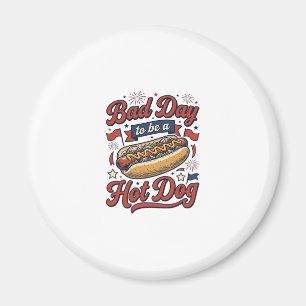 Lustiges Hot Dog Vintage Patriotisches Lebensmitte Magnet