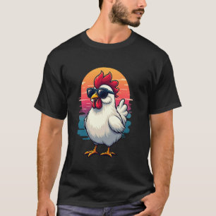 Lustiges Huhn cool mit Sonnenbrille Hühnerzüchter T-Shirt